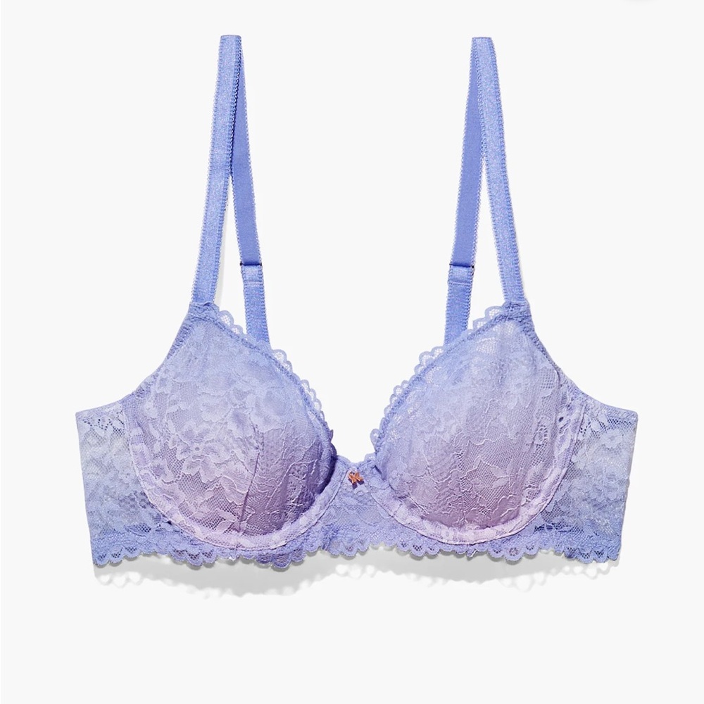 Floral lace unlined bra